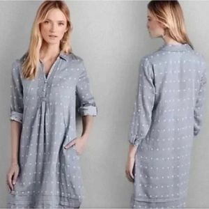 Anthropologie Isabella Sinclair Chambray Polka Dot Dress Sz S